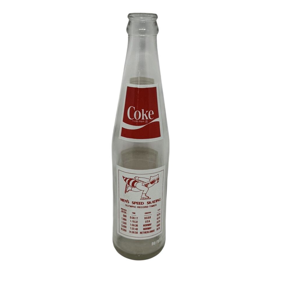 Coca-Cola Bottle 1980 Lake Placid XIII Winter Olympic Games Men’s Speedskating - Picture 9 of 14